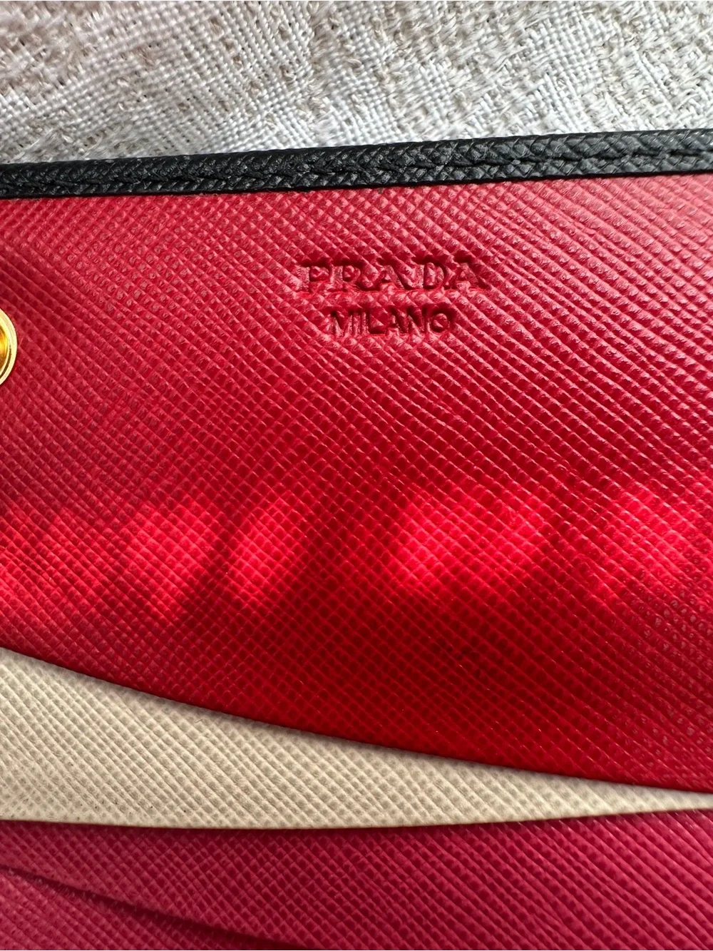 Authentic Prada Black Saffiano Leather Continental Wallet with Gold Logo